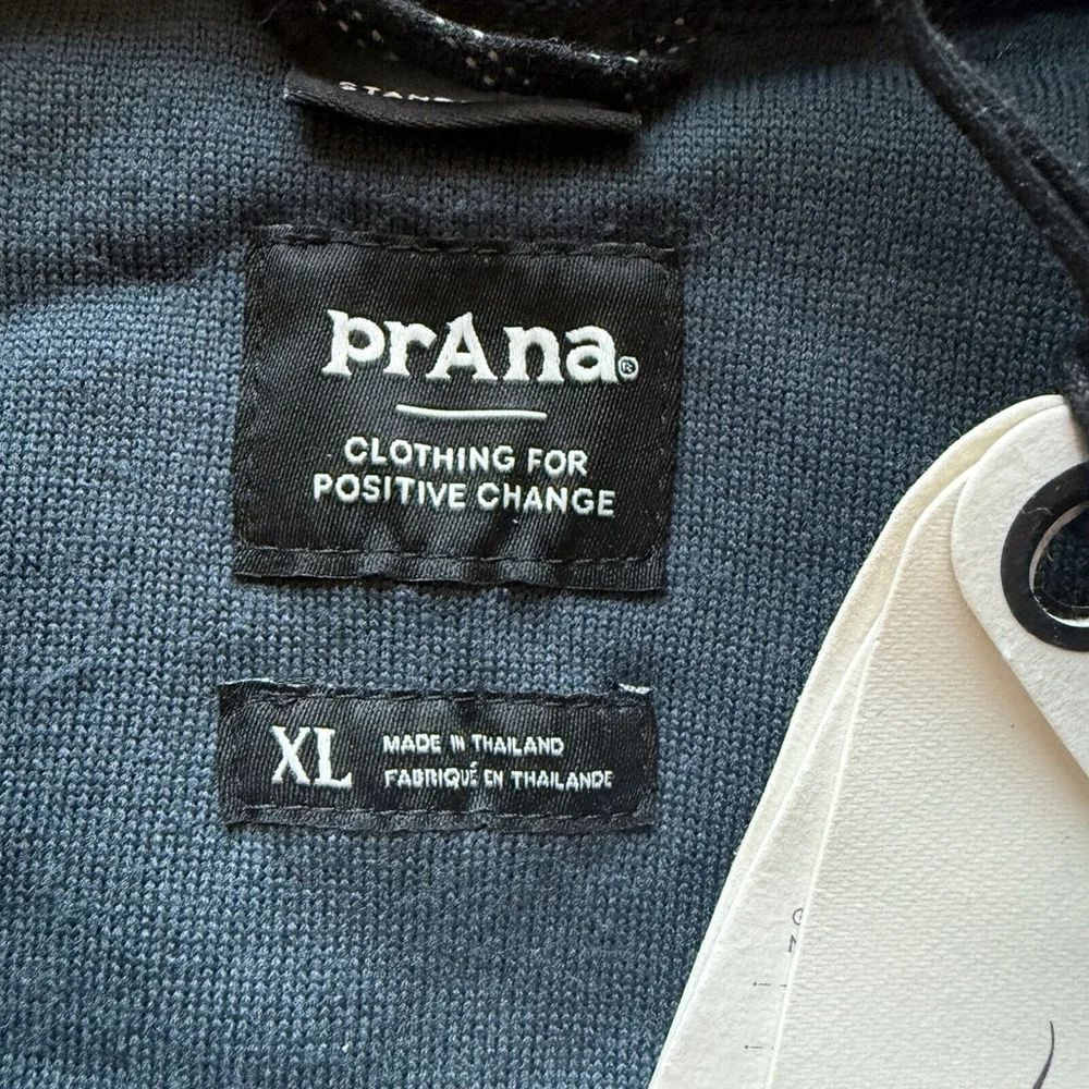 PrAna‎ Hurricane FZ Fleece Jacket Unisex Stormy Night Blue Geometric Size XL NWT